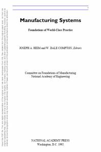 Manufacturing Systems: Foundations of World-Class Practice