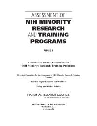 Assessment of NIH Minority Research and Training Programs: Phase 3