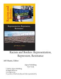 Racism and Borders: Representation, Repression, Resistance