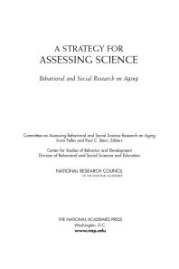 A Strategy for Assessing Science: Behavioral and Social Research on Aging