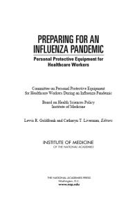 Preparing for an Influenza Pandemic: Personal Protective Equipment for Healthcare Workers