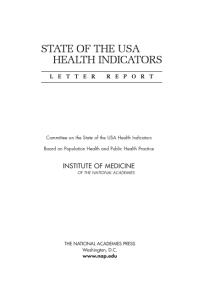 State of the USA Health Indicators: Letter Report