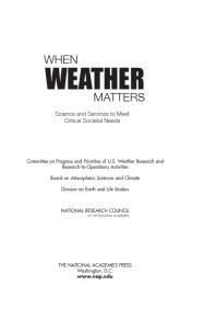When Weather Matters: Science and Services to Meet Critical Societal Needs