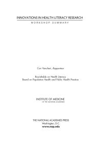 Innovations in Health Literacy Research: Workshop Summary