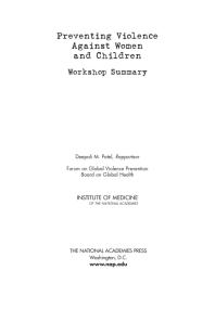 Preventing Violence Against Women and Children: Workshop Summary