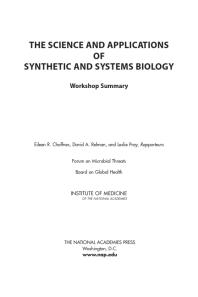 The Science and Applications of Synthetic and Systems Biology: Workshop Summary