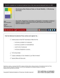Developing New National Data on Social Mobility: A Workshop Summary