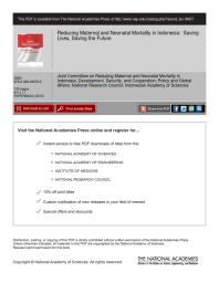 Reducing Maternal and Neonatal Mortality in Indonesia: Saving Lives, Saving the Future