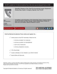 Scientific Review of the Draft Environmental Impact Statement: Drakes Bay Oyster Company Special Use Permit