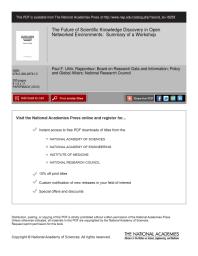 The Future of Scientific Knowledge Discovery in Open Networked Environments: Summary of a Workshop