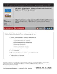 The Global Movement and Tracking of Chemical Manufacturing Equipment: A Workshop Summary