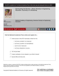Surmounting the Barriers: Ethnic Diversity in Engineering Education: Summary of a Workshop