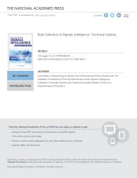Bulk Collection of Signals Intelligence: Technical Options