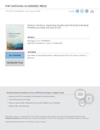Dying in America: Improving Quality and Honoring Individual Preferences near the End of Life