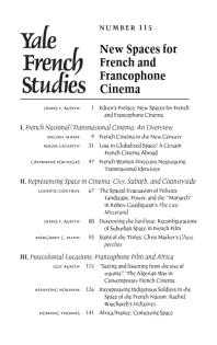 Yale French Studies: New Spaces for French and Francophone Cinema