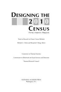 Designing the 2010 Census: First Interim Report