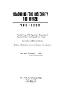 Measuring Food Insecurity and Hunger: Phase 1 Report