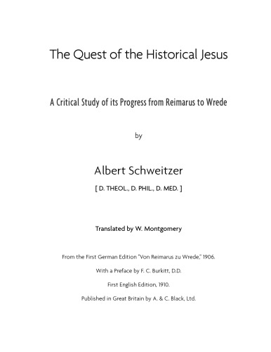 The Quest of the Historical Jesus