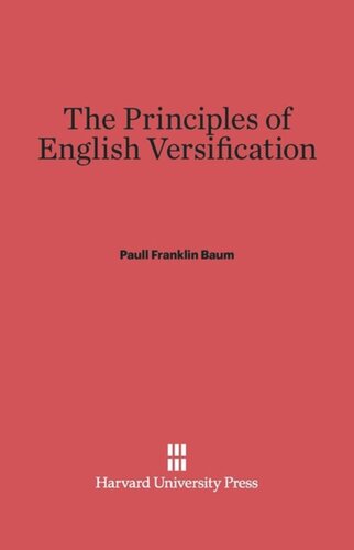 The Principles of English Versification