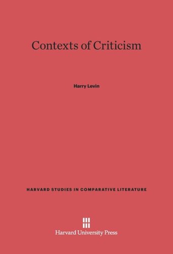 Contexts of Criticism