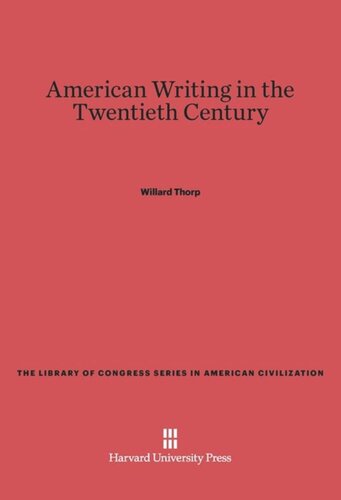 American Writing in the Twentieth Century