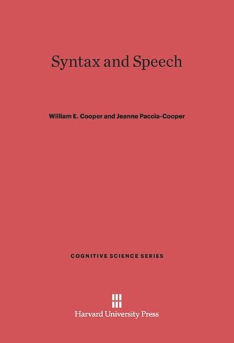 Syntax and Speech