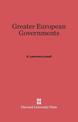 Greater European Governments: Revised Edition