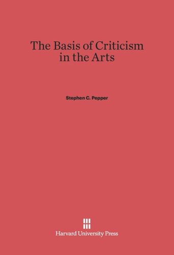 The Basis of Criticism in the Arts