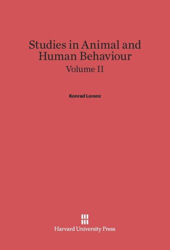Studies in Animal and Human Behaviour: Volume II
