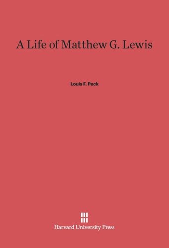 A Life of Matthew G. Lewis