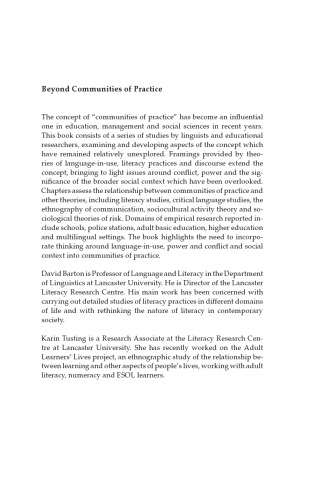 Beyond Communities of Practice: Language Power and Social Context