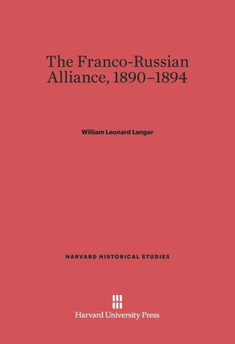 The Franco-Russian Alliance, 1890-1894