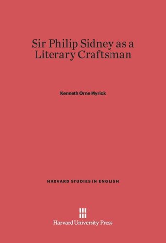 Sir Philip Sidney as a Literary Craftsman