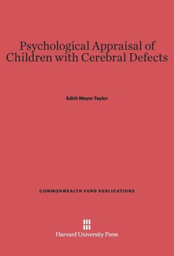 Psychological Appraisal of Children with Cerebral Defects