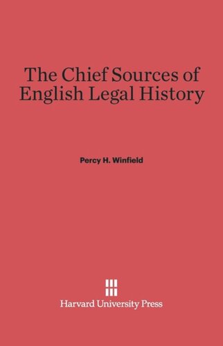 The Chief Sources of English Legal History