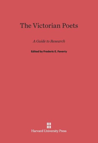 The Victorian Poets: A Guide to Research, Second edition