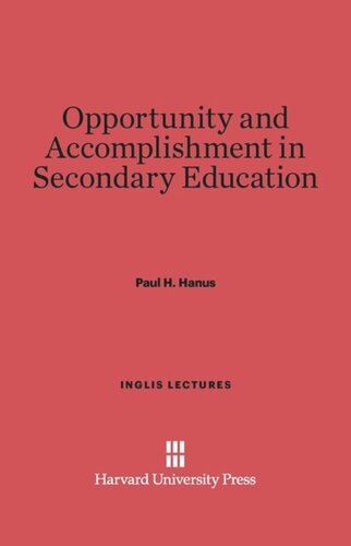 Opportunity and Accomplishment in Secondary Education