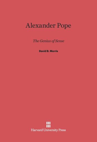 Alexander Pope: The Genius of Sense