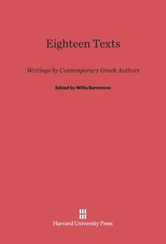 Eighteen Texts: Writings by Contemporary Greek Authors