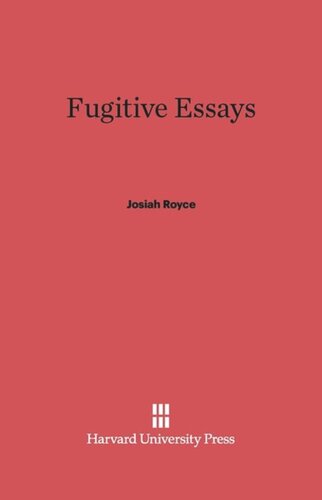 Fugitive Essays