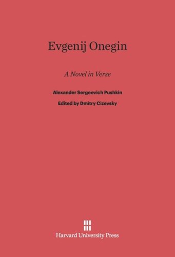 Evgenij Onegin: A Novel in Verse