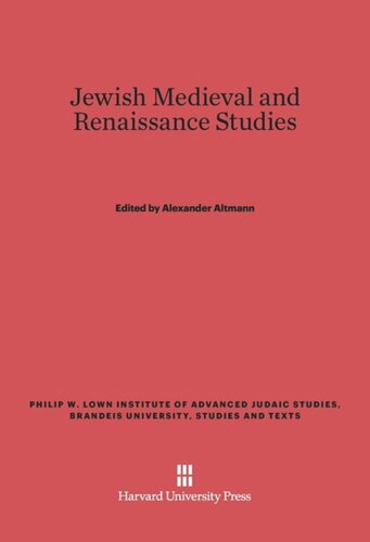Jewish Medieval and Renaissance Studies
