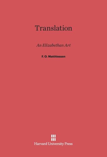 Translation: An Elizabethan Art