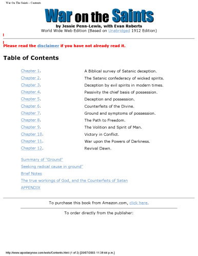 War on the Saints, The Full Text, Unabridged Edition