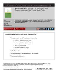 Review of WIC Food Packages: An Evaluation of White Potatoes in the Cash Value Voucher: Letter Report