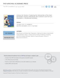 Literacy for Science: Exploring the Intersection of the Next Generation Science Standards and Common Core for ELA Standards: a Workshop Summary