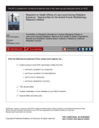 Research on Health Effects of Low-Level Ionizing Radiation Exposure: Opportunities for the Armed Forces Radiobiology Research Institute