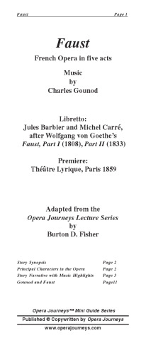 Faust/Opera Journeys Mini Guide Series