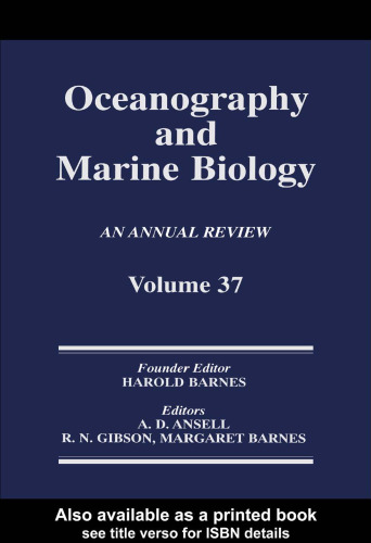 Oceanography and Marine Biology: An Annual Review, Vol. 37