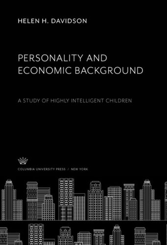 Personality and Economic Background: A Study of Highly Intelligent Children